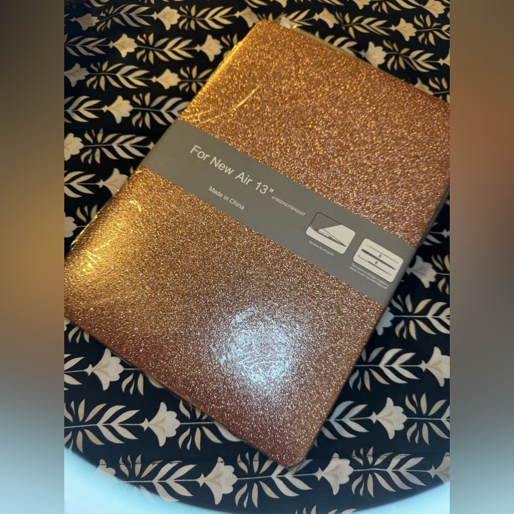 MacBook Air glitter rose gold hardshell case